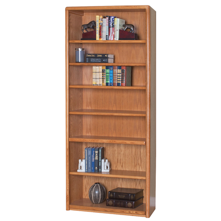 CONTEMPORARY Contemporary 7 Shelf Wood Bookcase in Medium Oak OB3684/X